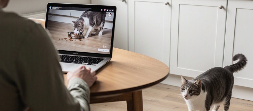 Como usar gravações para conferir se o gato realmente comeu