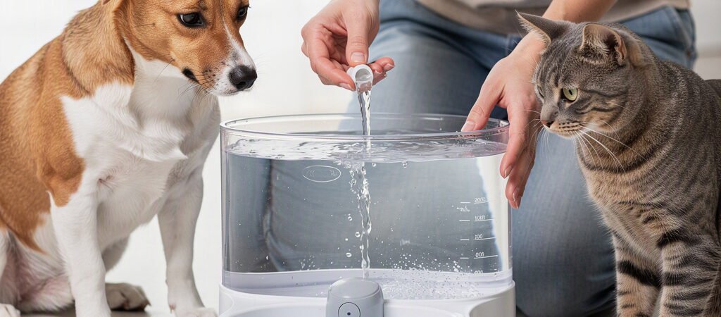 Fonte de água para cães e gatos ficou barulhenta: o que verificar com segurança