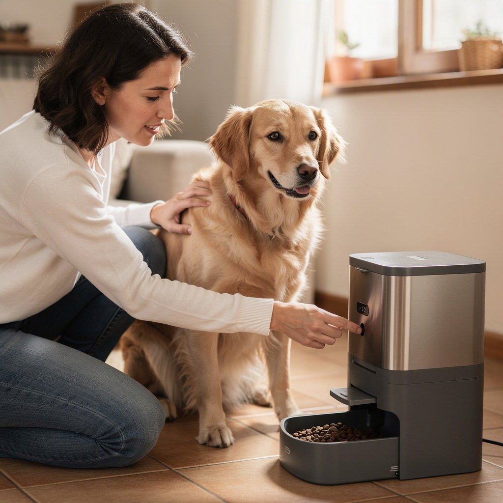 Como adaptar o cão ao comedouro automático com acompanhamento
