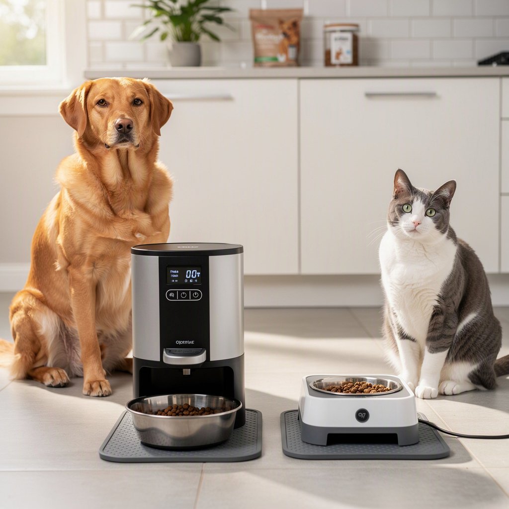 Como organizar refeições automáticas para um cão e um gato na mesma casa