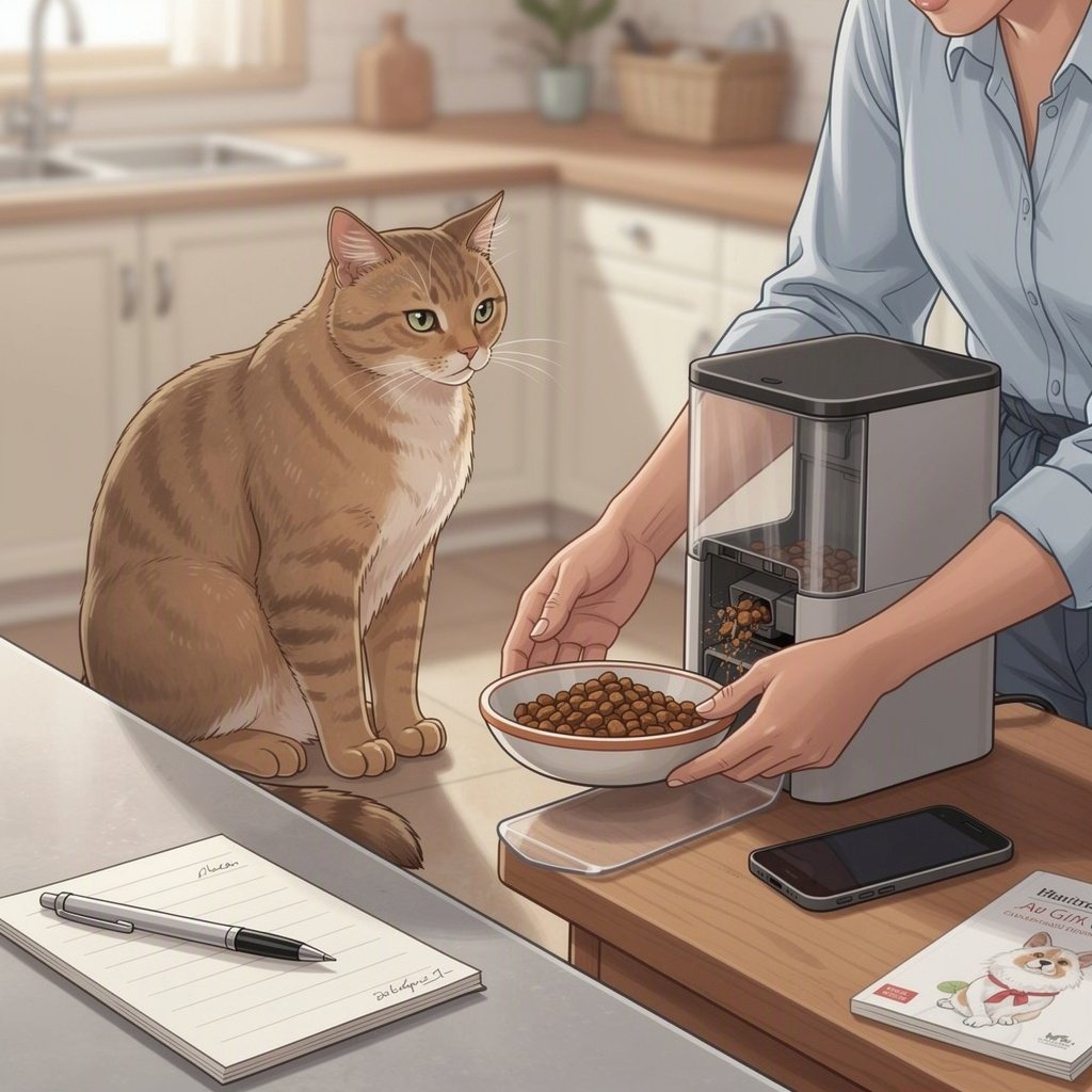Primeiro, cuide da refeição do gato