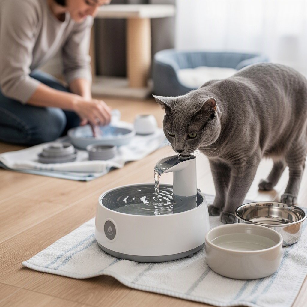 Fonte de água para gatos: como ela pode facilitar a rotina e quais cuidados exige