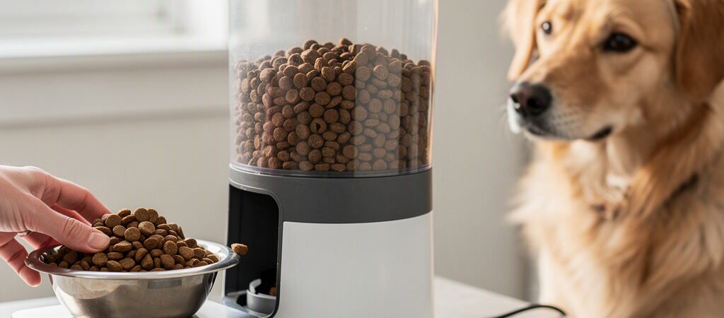 Como medir as porções do comedouro automático com a ração usada em casa